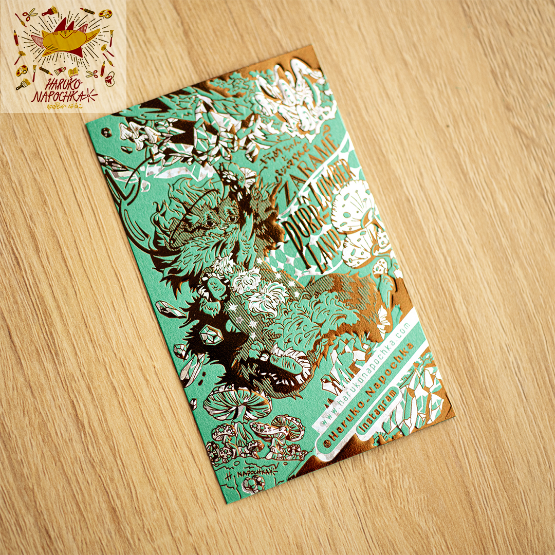 Handmade Foil & Letter-Press Printing Card (Green) / 手作り活版＆箔押しカード（グリーン）