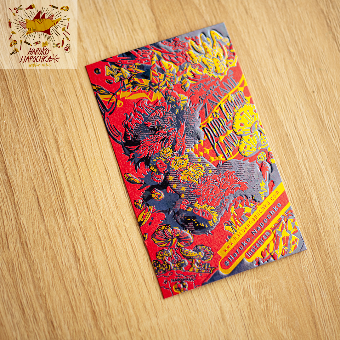 Handmade Foil & Letter-Press Printing Card (Red) / 手作り活版＆箔押しカード（レッド）
